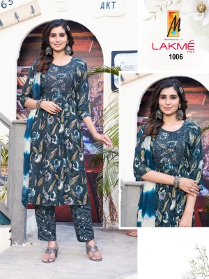 Master by Lakme fancy nayra cut reyon foil printed readymade suit catalogue at low rate readymade suit catalogs