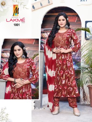 Master by Lakme fancy nayra cut reyon foil printed readymade suit catalogue at low rate readymade suit catalogs