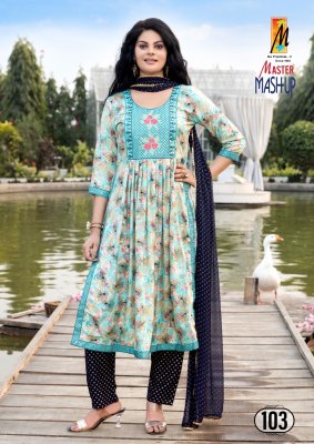 Master by Mashup reyon foil printed fancy kurti top and dupatta catalogue readymade suit catalogs