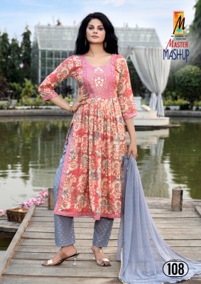 Master by Mashup reyon foil printed fancy kurti top and dupatta catalogue readymade suit catalogs