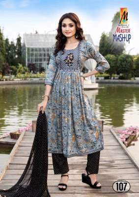 Master by Mashup reyon foil printed fancy kurti top and dupatta catalogue readymade suit catalogs