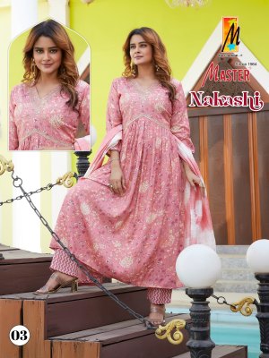 Master by Nakashi capsule print readymade suit catalogue at affordable rate readymade suit catalogs