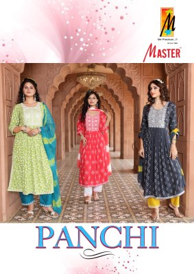 Master by Panchi printed reyon flared readymade suit catalogue at wholesale price Master