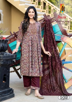 Master by Shrinagar nayra fancy modal print kurti pant and dupatta catalogue  readymade suit catalogs