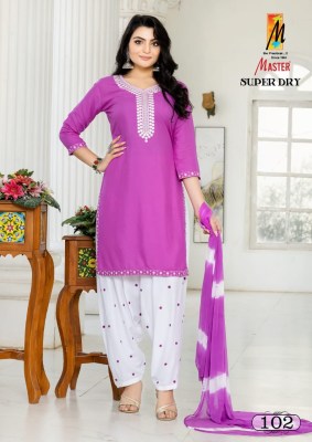 Master by Super Dry reyon exclusive readymade Patiala suit catalogue at affordable rate readymade suit catalogs