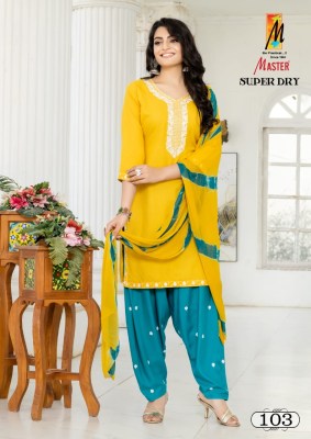 Master by Super Dry reyon exclusive readymade Patiala suit catalogue at affordable rate readymade suit catalogs