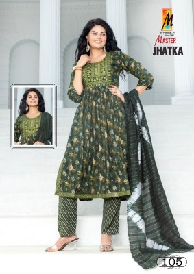 Master by jhatka capsul print nayra cut three side work kurti pant and dupatta catalogue at low rate readymade suit catalogs