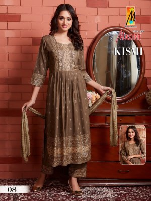 Master by kismi fancy nayra style kurti pant and dupatta catalogue at wholesale rate readymade suit catalogs