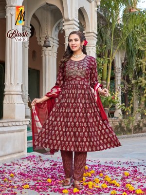 Master present Blush vol 10 Heavy capsule foil with sequence  work nyra cut top pant and dupatta catalogue readymade suit catalogs