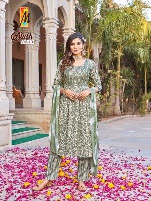 Master present Blush vol 10 Heavy capsule foil with sequence  work nyra cut top pant and dupatta catalogue readymade suit catalogs