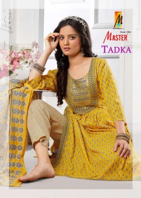 Master presents tadka nayra cut top pants with dupatta set wholesale Kurti catalogue  kurtis catalogs