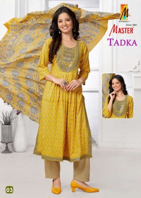 Master presents tadka nayra cut top pants with dupatta set wholesale Kurti catalogue  kurtis catalogs