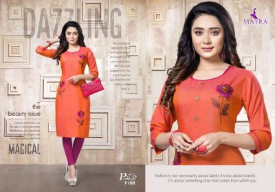 Mayra Pankhudi Vol 2 Rayon Silk Embroidery Work Kurti catalogue manufacture  kurtis catalogs