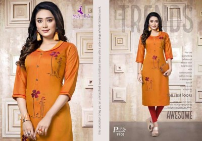 Mayra Pankhudi Vol 2 Rayon Silk Embroidery Work Kurti catalogue manufacture  kurtis catalogs