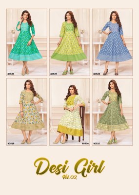 Mayra by Desi Girl pure jaipuri cotton printed umbrella kali kurti catalogue at amaviexpo kurtis catalogs