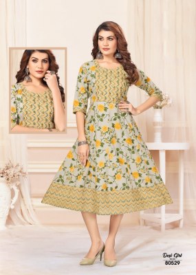 Mayra by Desi Girl pure jaipuri cotton printed umbrella kali kurti catalogue at amaviexpo kurtis catalogs