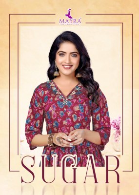 Mayra by Sugar pure heavy chanderi printed umbrella kurti catalogue Mayra Kurtis