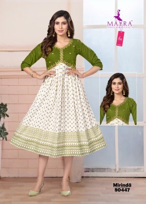 Mayra present Mirinda pure heavy Alia cut embroidered kurti catalogue at low rate kurtis catalogs