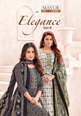 Mayur Elegance Vol 8 Pure Cotton Printed Kurti Pant Set with Dupatta And Neck Embroidery Wholesale Mayur Kurti