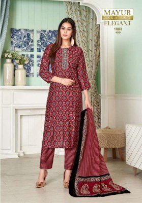 Mayur Elegant Vol 1 pure cotton printed Kurti Pant Dupatta set catalogue  kurtis catalogs