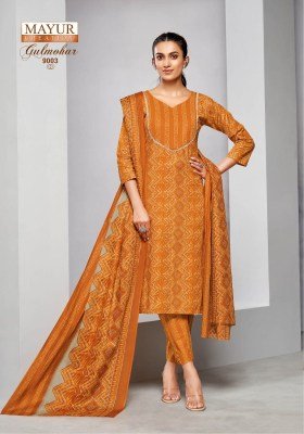Mayur Gulmohar Vol 9 Pure Cotton Printed Unstitched Dress Material Set Top  Bottom And  Dupatta Wholesale dress material catalogs