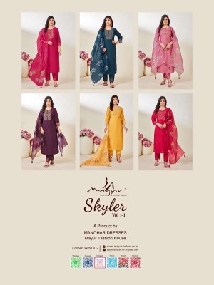 Mayur Skyler Vol 1 Kurti Pant With Organza Dupatta set Kurti  catalogue  kurtis catalogs