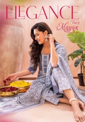 Mayur by Elegance Vol 3 Kurta Style With Neck Embroidery Tie Patti Work readymade suit catalogue at low rate Mayur Kurti