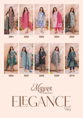 Mayur by Elegance Vol 3 Kurta Style With Neck Embroidery Tie Patti Work readymade suit catalogue at low rate readymade suit catalogs