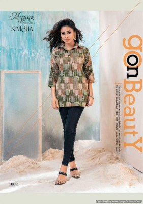 Mayur by Nivisha vol 1 heavy reyon foil printed tunic style kurti catalogue at low rate kurtis catalogs