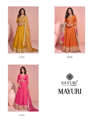 Mayuri by Sayuri Designer Premium Chinon Silk Gown Collection with affordable rate gown catalogs