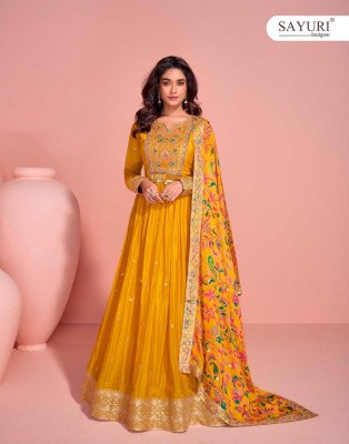 Mayuri by Sayuri Designer Premium Chinon Silk Gown Collection with affordable rate gown catalogs