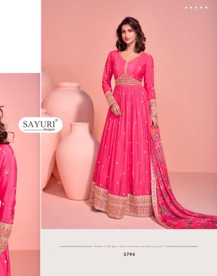 Mayuri by Sayuri Designer Premium Chinon Silk Gown Collection with affordable rate gown catalogs