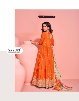 Mayuri by Sayuri Designer Premium Chinon Silk Gown Collection with affordable rate gown catalogs