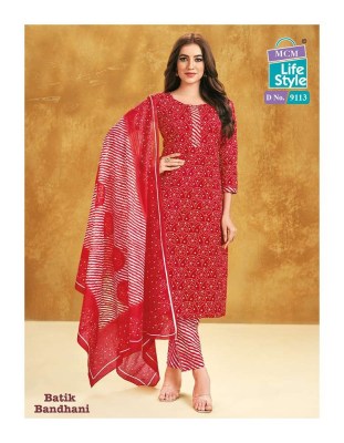 Mcm life style batik bandhani special cambric cotton ready made salwar kameez catalogue wholesale  kurtis catalogs