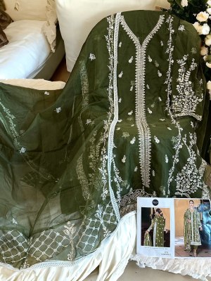 Meehboob tex by Design no 1242 organza with embroidered unstitched salwar kameez catalogue salwar kameez catalogs