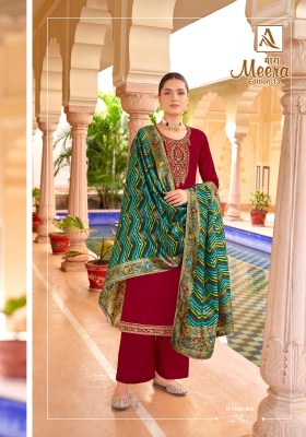 Meera 13 by Alok suit pure jam cotton embroidered dress material catalogue at amaviexpo salwar kameez catalogs