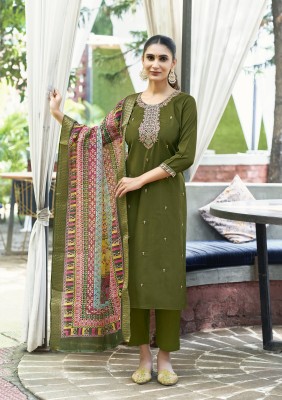 Meera by OSSM viscose silk heavy embroidered kurti pant and dupatta catalogue at low rate readymade suit catalogs