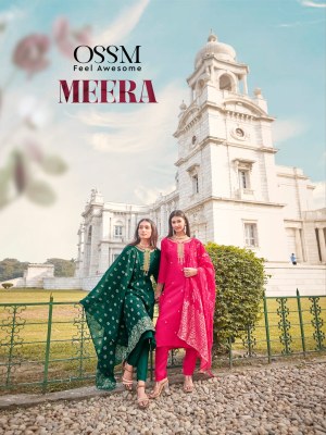 Meera by Ossm Heavy Embroidery dolla Silk kurti pant with dupatta collection at low rate wholesale catalogs