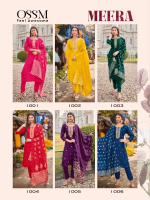 Meera by Ossm Heavy Embroidery dolla Silk kurti pant with dupatta collection at low rate readymade suit catalogs