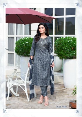 Meera vol 1 by Mystic 9 Reyon capsual printed Kurti pant and dupatta set at low rate kurti pant with dupatta Catalogs