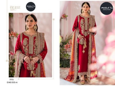 Mehbbob tex by D NO 1333 fancy georgette embroidered pakistani suit catalogue at affordable rate pakistani suit catalogs