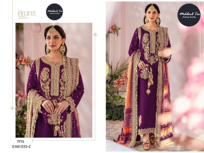 Mehbbob tex by D NO 1333 fancy georgette embroidered pakistani suit catalogue at affordable rate pakistani suit catalogs