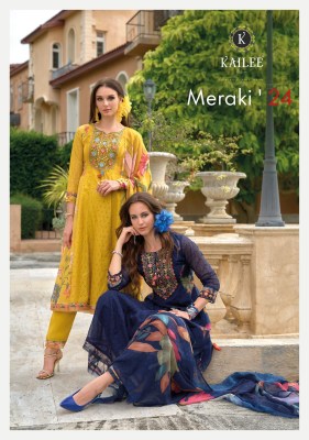 Meraki by Kailee Pure chikankari fancy anarkali suit collection at low price Kailee fashion