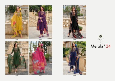 Meraki by Kailee Pure chikankari fancy anarkali suit collection at low price readymade suit catalogs