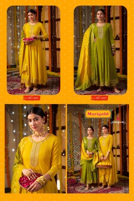 MeriGold by Rangoon Silk With Fancy Khatli Work Designer Sharara Suit Collection  readymade suit catalogs