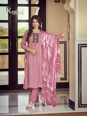 Merkee by Karissa premium reyon printed kurti pant and dupatta catalogue at low rate readymade suit catalogs