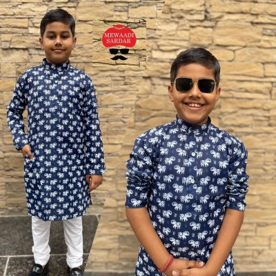 Mewaadi sardar by Little master soft cotton printed boys kids Kurta Pajama catalogue mens kurta