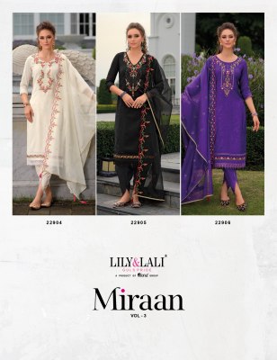 Miraan 3 by Lily and Lali Embroidered Fancy Readymade suit catalogue at affordable rate readymade suit catalogs