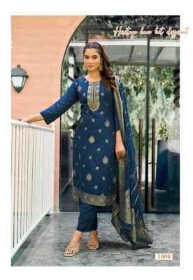 Mishti by Ossm Pure viscos dola silk fancy Kurti pant and dupatta collection readymade suit catalogs