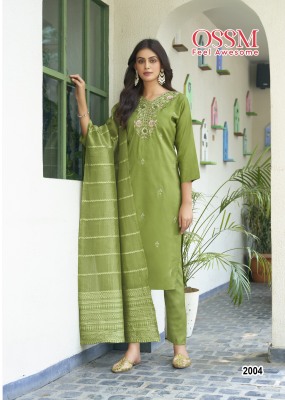 Mishu Vol 2 by OSSM Premium Fancy Embroidered Kurti Pant and Dupatta collection with amaviexpo readymade suit catalogs